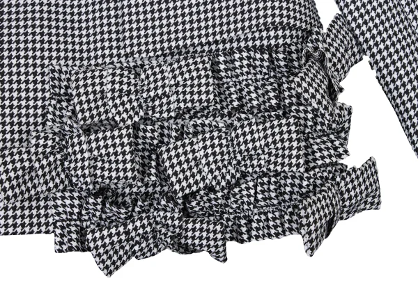COMME des GARCONS GIRL Poly Ribbon Frill Hem Houndstooth Jacket K-174986_011