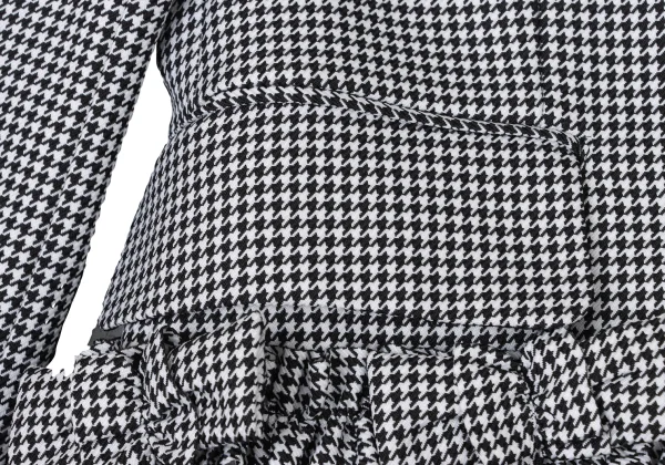 COMME des GARCONS GIRL Poly Ribbon Frill Hem Houndstooth Jacket K-174986_012