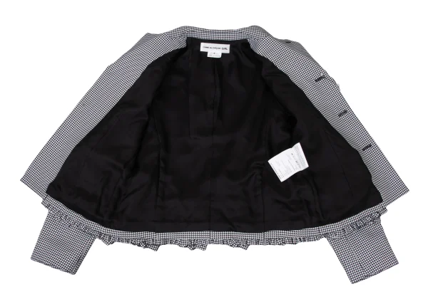 COMME des GARCONS GIRL Poly Ribbon Frill Hem Houndstooth Jacket K-174986_014