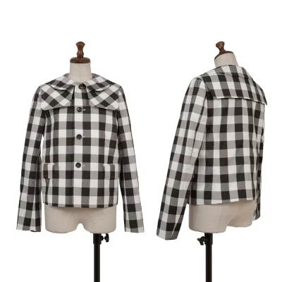 COMME des GARCONS GIRL Cotton Check Sailor Collar Layered Round Collar Jacket