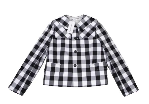 COMME des GARCONS GIRL Cotton Check Sailor Collar Layered Round Collar Jacket K-174987_002