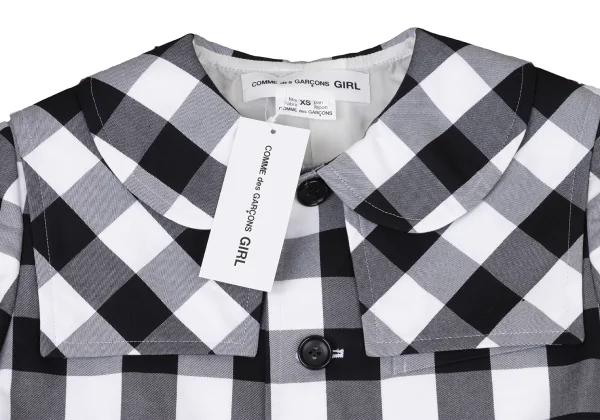 COMME des GARCONS GIRL Cotton Check Sailor Collar Layered Round Collar Jacket K-174987_004