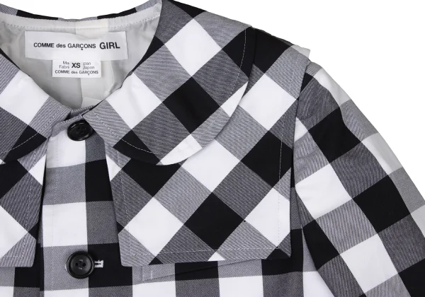 COMME des GARCONS GIRL Cotton Check Sailor Collar Layered Round Collar Jacket K-174987_005