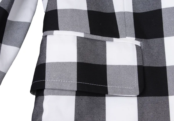 COMME des GARCONS GIRL Cotton Check Sailor Collar Layered Round Collar Jacket K-174987_011