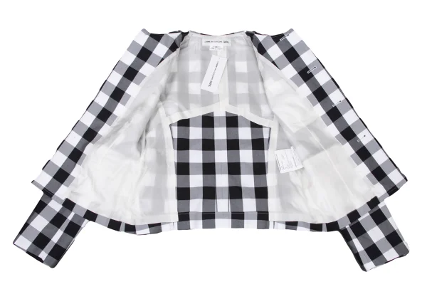 COMME des GARCONS GIRL Cotton Check Sailor Collar Layered Round Collar Jacket K-174987_012