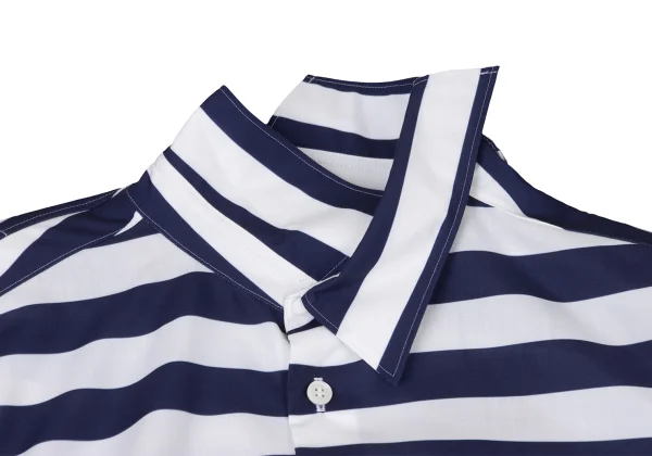 JUNYA WATANABE Poly Twisted Switching Design 3/4 Sleeve Stripe Shirt K-174989_004