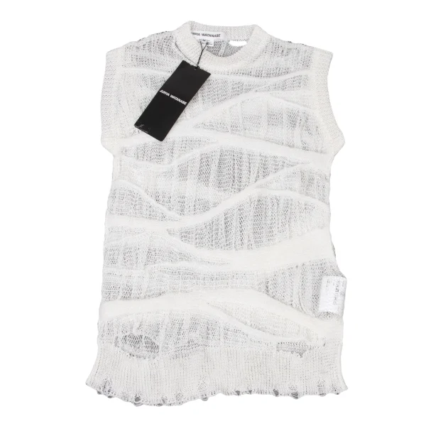 JUNYA WATANABE Linen Blend Crush Design Sleeveless Knit Top K-174990_002
