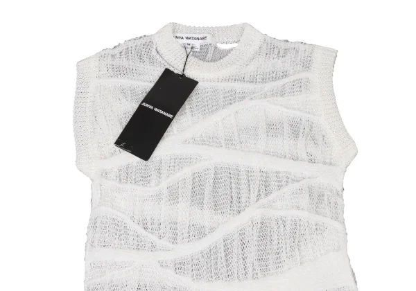 JUNYA WATANABE Linen Blend Crush Design Sleeveless Knit Top K-174990_003