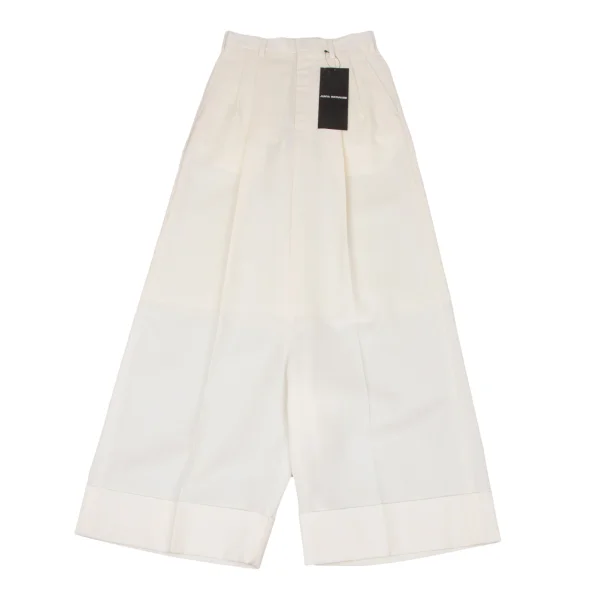 JUNYA WATANABE Wool Blend Two Tuck Dropped Crotch Pants Cream XS K-174994_001