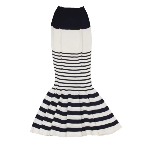 JUNYA WATANABE Wool Blend Ribbed Knit Paneling Flare Skirt  K-174995_002