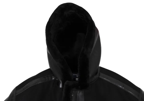 JUNYA WATANABE×FILSON Back Check Panel Detail Faux Leather Hooded Coat K-174997_004