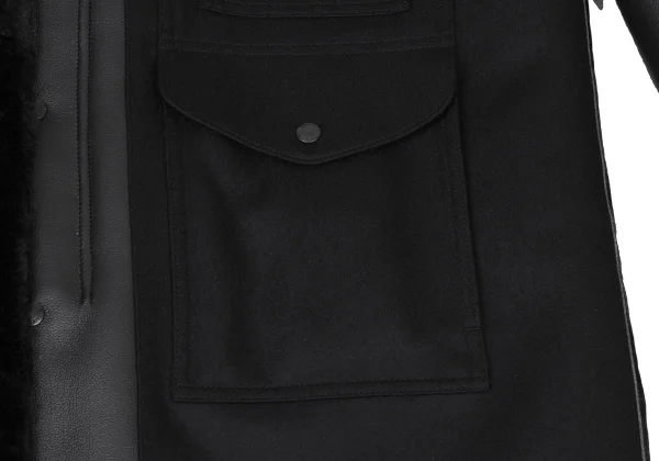 JUNYA WATANABE×FILSON Back Check Panel Detail Faux Leather Hooded Coat K-174997_008