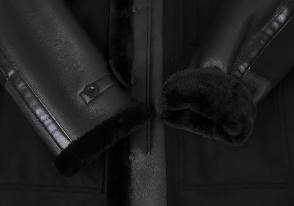 JUNYA WATANABE×FILSON Back Check Panel Detail Faux Leather Hooded Coat K-174997_010