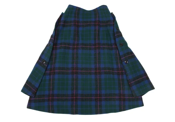 sunao kuwahara I.S. Wool Check Side Button Skirt K-175000_009