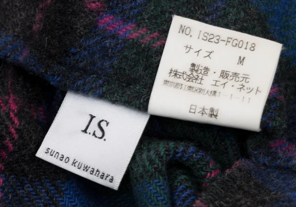 sunao kuwahara I.S. Wool Check Side Button Skirt K-175000_012