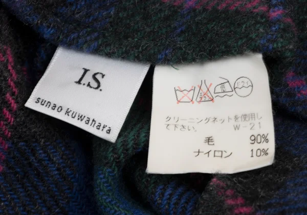 sunao kuwahara I.S. Wool Check Side Button Skirt K-175000_013