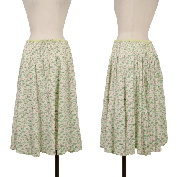 TSUMORI CHISATO Cotton Floral Printed Skirt Green,White 2 K-175003_001