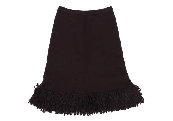TSUMORI CHISATO Wool Hem Fringe Knit Skirt K-175004_009