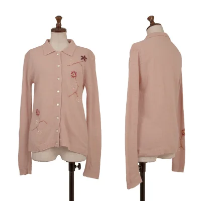 TSUMORI CHISATO Floral Swquins Embroidery Wool Knit Cardigan