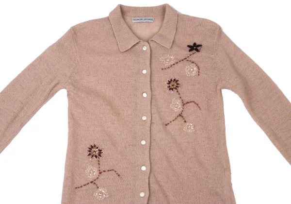 TSUMORI CHISATO Floral Swquins Embroidery Wool Knit Cardigan K-175006_003