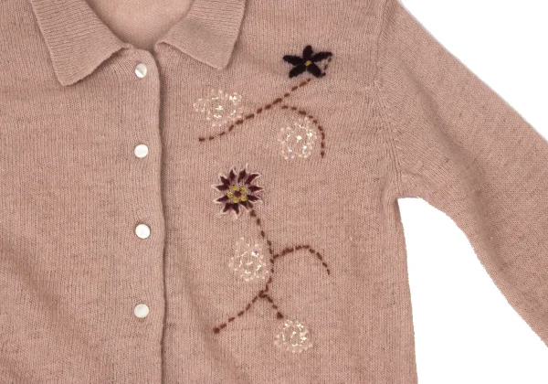 TSUMORI CHISATO Floral Swquins Embroidery Wool Knit Cardigan K-175006_006