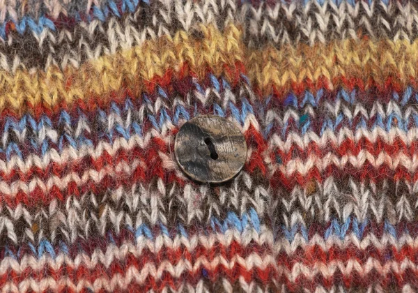 TSUMORI CHISATO Fringe Detail Colorful Striped Knit Cardigan K-175007_012