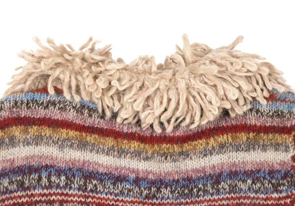TSUMORI CHISATO Fringe Detail Colorful Striped Knit Cardigan K-175007_015