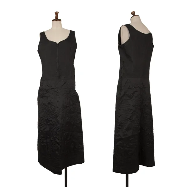 TSUMORI CHISATO Floral Motif Stitching Padded Sleeveless Dress Black M K-175008_001