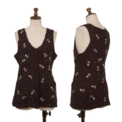 TSUMORI CHISATO Wool Felt Floral Embroidery Vest