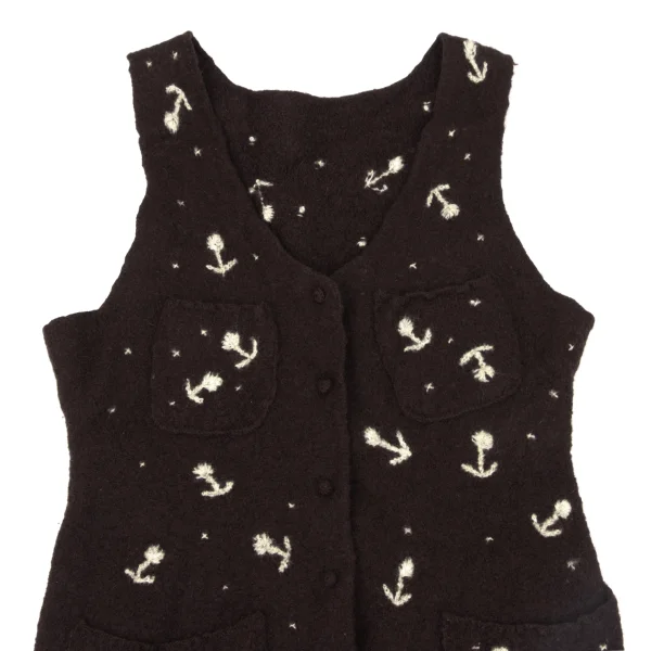 TSUMORI CHISATO Wool Felt Floral Embroidery Vest K-175010_003