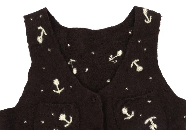 TSUMORI CHISATO Wool Felt Floral Embroidery Vest K-175010_004