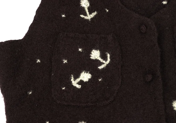 TSUMORI CHISATO Wool Felt Floral Embroidery Vest K-175010_006