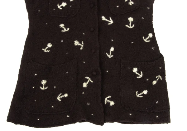 TSUMORI CHISATO Wool Felt Floral Embroidery Vest K-175010_007