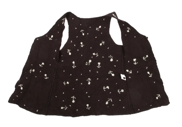 TSUMORI CHISATO Wool Felt Floral Embroidery Vest K-175010_010