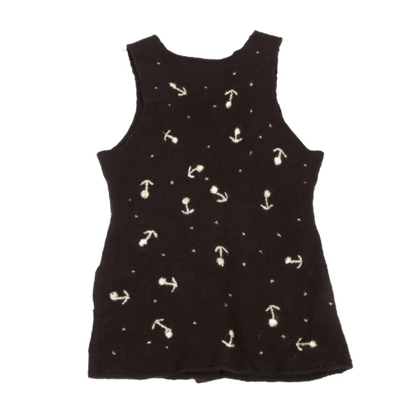 TSUMORI CHISATO Wool Felt Floral Embroidery Vest K-175010_011