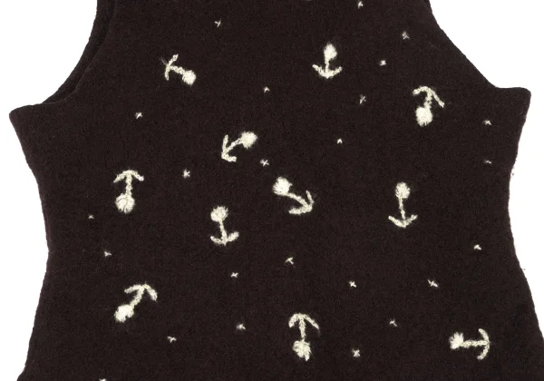 TSUMORI CHISATO Wool Felt Floral Embroidery Vest K-175010_012