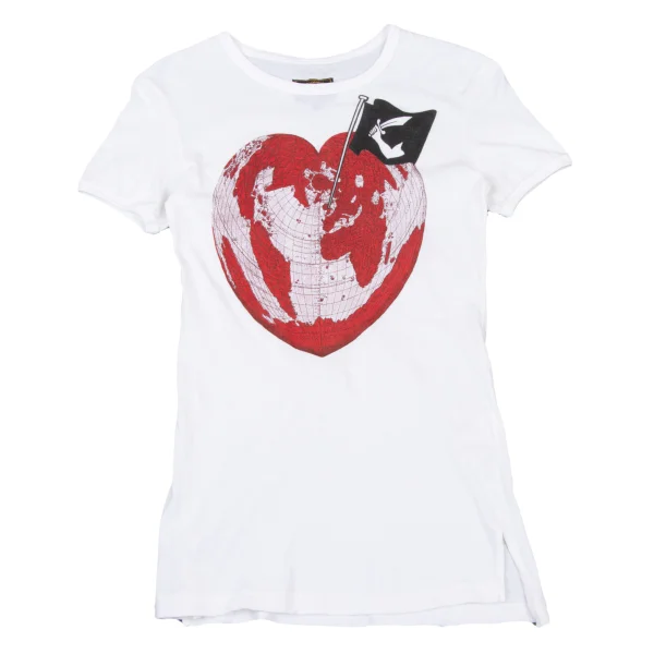 Vivienne Westwood ANGLOMANIA Heart Map Printed T-shirt White XS K-175012_001