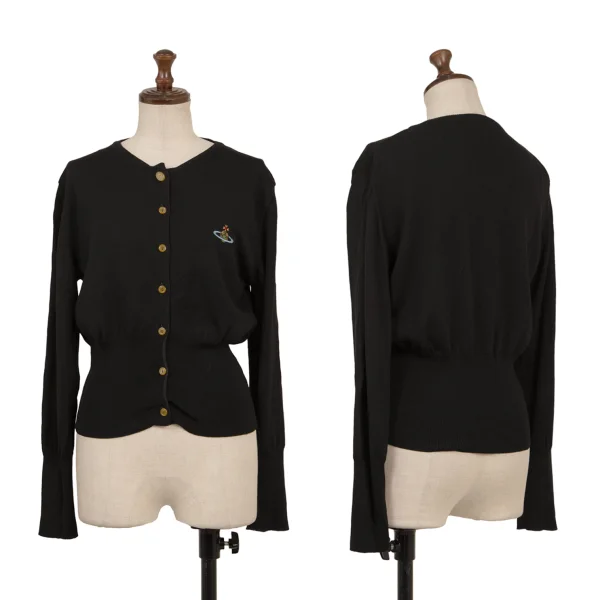 Vivienne Westwood Vintage "Red Tag" Wool Orb Embroidery Crew Neck Cardigan  Black XS-S K-175015_001