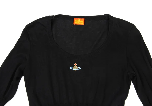 Vivienne Westwood Vintage "Red Tag" Wool Orb Embroidery Wide Neck Knit Top K-175016_003