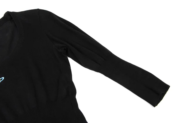 Vivienne Westwood Vintage "Red Tag" Wool Orb Embroidery Wide Neck Knit Top K-175016_007