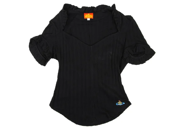 Vivienne Westwood Vintage "Red Tag" Orb Embroidery Ruffled Panel Detail Top K-175017_002