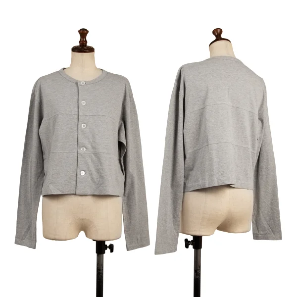 Y's bis Panel Switching Crew-neck Cardigan Grey S-M K-175020_001