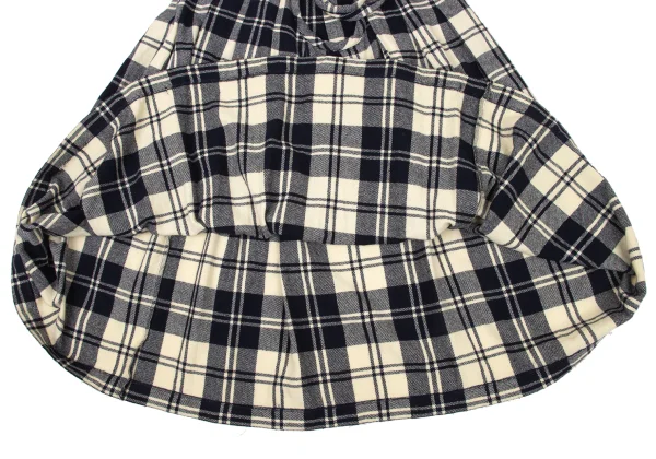 COMME des GARCONS Wool Plaid Pleated Waist-string Skirt K-175027_011