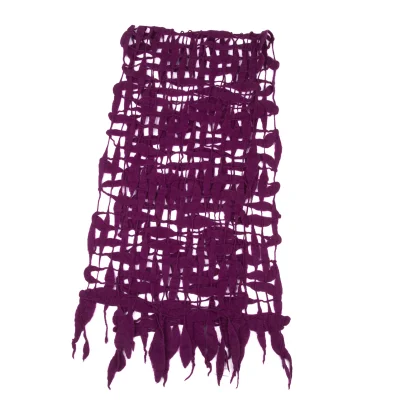 zucca Mesh Woven Fringe Scarf