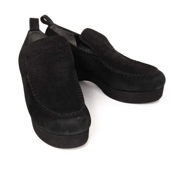TSUMORI CHISATO Suede Platform Moccasins Black US About 7 K-175032_001
