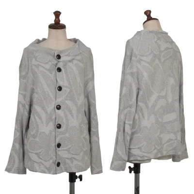 Y's Cotton Geometric Jacquard Cardigan