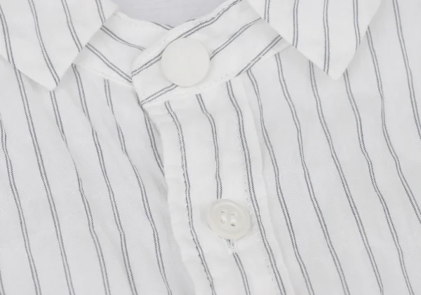Y's Cotton Cupra Stripe Shirring Shirt Dress K-175040_004