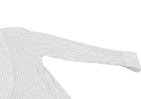 Y's Cotton Cupra Stripe Shirring Shirt Dress K-175040_005