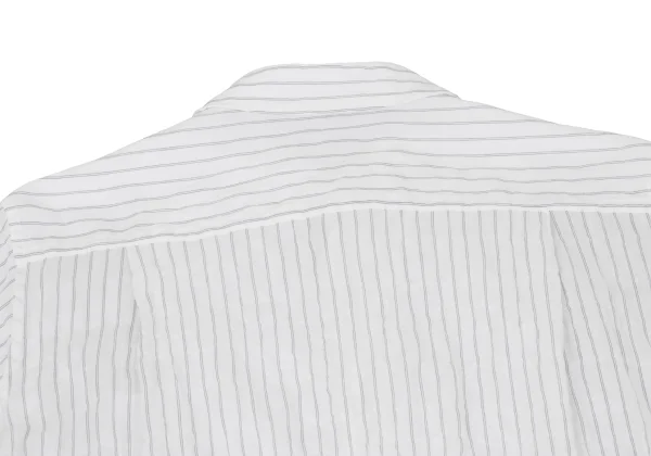 Y's Cotton Cupra Stripe Shirring Shirt Dress K-175040_013