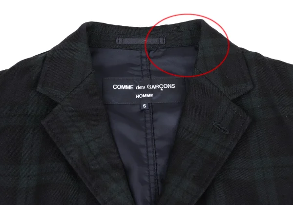 COMME des GARCONS HOMME Wool Black Watch Puckered Jacket K-175048_003